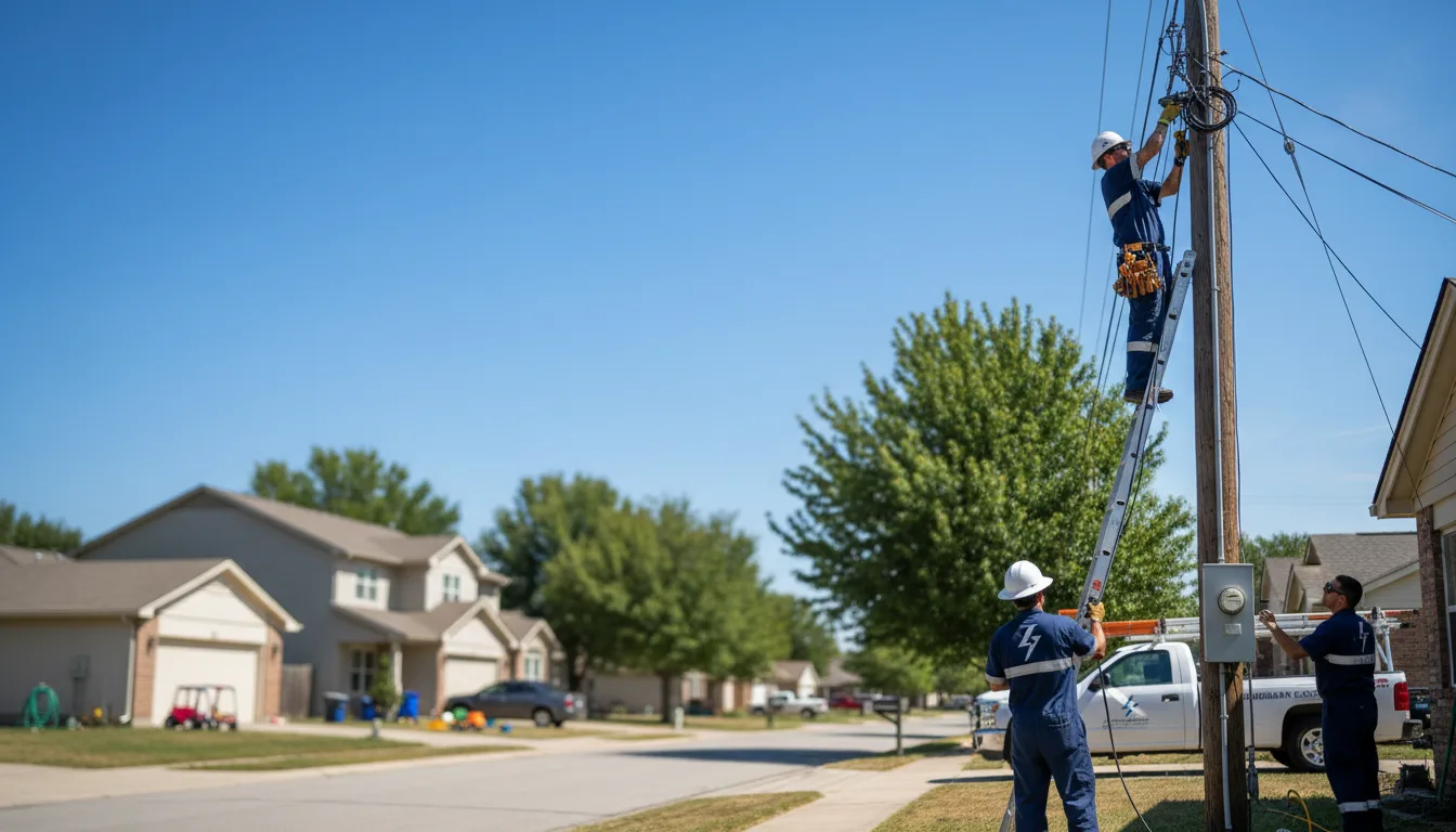 Residential electrician providing installation services in Ben Franklin, TX